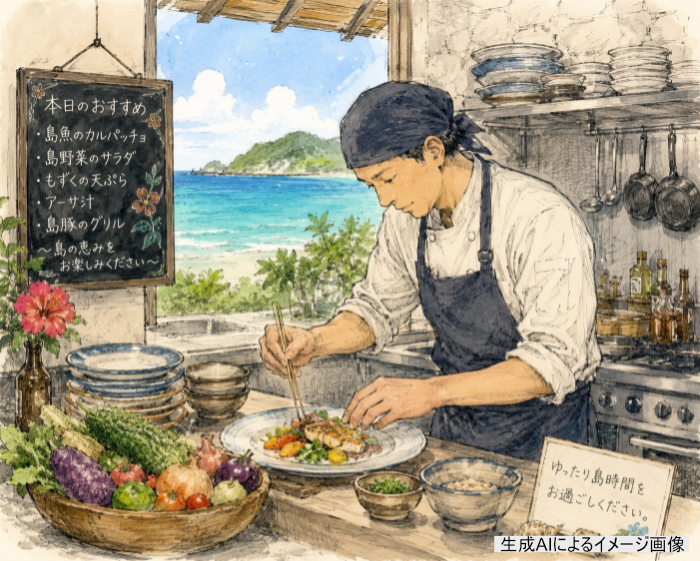 離島で働く料理人のイメージ画像
